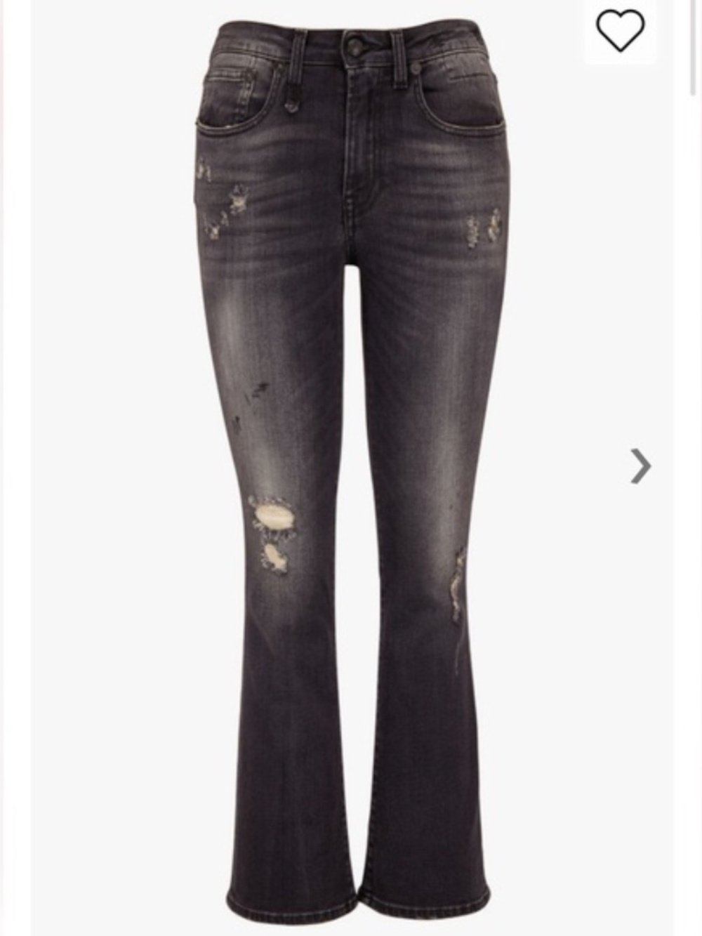 R13 Kick Fit Strummer Black Crop Flare Jean